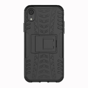 Stossfeste Autoreifen-Hülle aus TPU, Kompatibel mit iPhone XR Hülle mit Ständer - Schwarz Stossfeste Autoreifen-Hülle aus TPU, Kompatibel mit iPhone XR Hülle mit Ständer - Schwarz