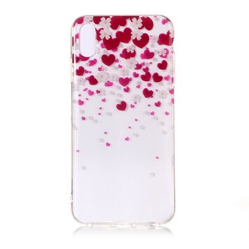 Flexibles TPU passend für Herzen und Blumen Hülle Kompatibel mit iPhone XS Max - Pink Rot Flexibles TPU passend für Herzen und Blumen Hülle Kompatibel mit iPhone XS Max - Pink Rot