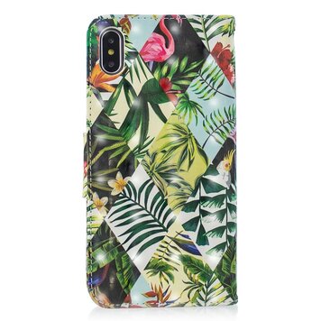 Cover Booklet Hülle Dschungel Blätter Design Kompatibel mit iPhone XS Max - Blätter Cover Booklet Hülle Dschungel Blätter Design Kompatibel mit iPhone XS Max - Blätter