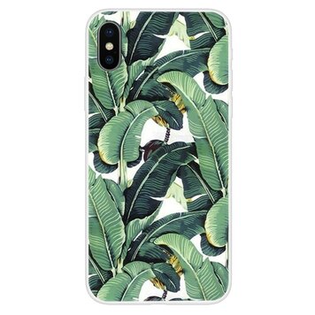 Bananenblätter-Hülle, Kompatibel mit iPhone X XS TPU-Hülle - grüne Hülle Bananenblätter-Hülle, Kompatibel mit iPhone X XS TPU-Hülle - grüne Hülle