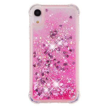 Glitzerpulver Schutzhülle TPU Kompatibel mit iPhone XR - Rosa Hülle Glitzerpulver Schutzhülle TPU Kompatibel mit iPhone XR - Rosa Hülle