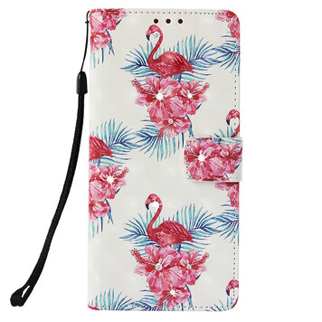 Flamingo Wallet Kompatibel mit iPhone XR Kunstleder TPU Hülle - Blumen Flamingo Wallet Kompatibel mit iPhone XR Kunstleder TPU Hülle - Blumen
