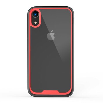 Schwarz-rote TPU-Acryl-Kunststoffhülle Kompatibel mit iPhone XR - Transparent Schwarz-rote TPU-Acryl-Kunststoffhülle Kompatibel mit iPhone XR - Transparent