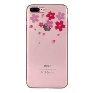 Blumen-TPU-Hülle Kompatibel mit iPhone 7 Plus 8 Plus Cover - Transparent Blumen-TPU-Hülle Kompatibel mit iPhone 7 Plus 8 Plus Cover - Transparent