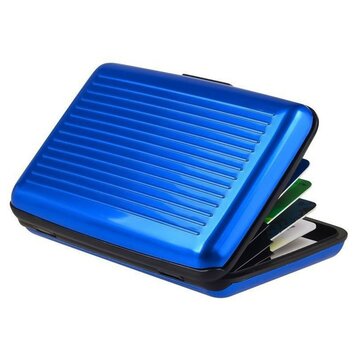 Aluminium-Kartenhalter-Geldbörse mit RFID-Block - 6 Fächer, Blau Aluminium-Kartenhalter-Geldbörse mit RFID-Block - 6 Fächer, Blau