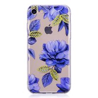 Durchscheinende blaue Blume iPhone 7 8 SE 2020 SE 2022 TPU Hülle - Blau