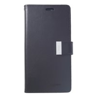 Mercury Goospery Rich Walletcase 7 Karten Kunstleder iPhone XS Max Hülle - Schwarz