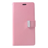 Mercury Goospery Rich Walletcase 7 Karten Kunstleder iPhone XS Max Hülle - Pink