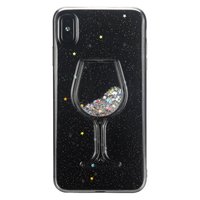 Transparente Glitter Weinglas Hülle iPhone XS Max - Glitter