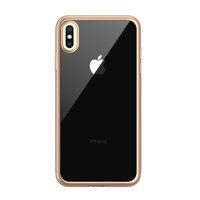 LEEU Design Gold iPhone XS Max Hybrid-Silikon-TPU-Hülle - Gold Transparent