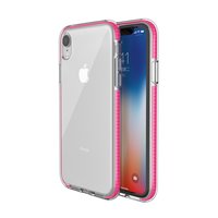 Schutzhülle für farbige Kanten für iPhone XR Hülle TPE TPU Rückseite - Pink