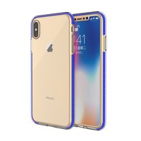 Schutzhülle für farbige Kanten für iPhone XS Max Hülle TPE TPU Rückseite - Blau