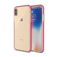 Schutzhülle für farbige Kanten für iPhone XS Max Hülle TPE TPU Rückseite - Pink