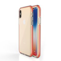 Schutzhülle für farbige Kanten für iPhone X XS Hülle TPE TPU Rückseite - Pink