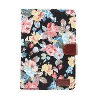 Blumen Rosen bunte Leder Flip Cover Standard iPad Mini 4 5 - Schwarz