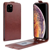 Vertical Flip Brieftasche aus Kunstleder für iPhone 11 Pro Max - Braun