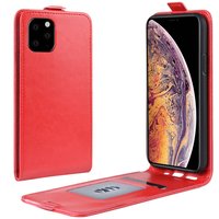 Vertical Flip Brieftasche aus Kunstleder für iPhone 11 Pro Max - Rot