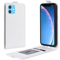 Vertical Flip Brieftasche aus Kunstleder für iPhone 11 - Weiss