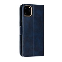 Leder Brieftasche Bücherregal Brieftasche iPhone 11 Pro Max - Blau