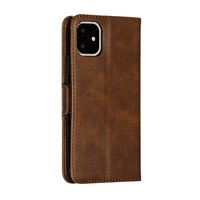 Leder Geldbörse Bücherregal Geldbörse iPhone 11 - Braun