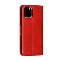 Leder Geldbörse Bücherregal Geldbörse iPhone 11 Pro - Rot