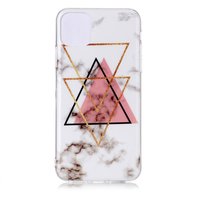 Marmormuster Dreieck Gold Rosa Schwarz Figur Kreative iPhone 11 Pro Max TPU Hülle