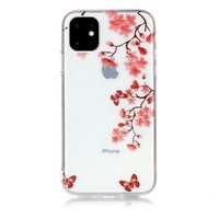Blumen blühen Schmetterlinge rote Natur Fall TPU iPhone 11 - transparent