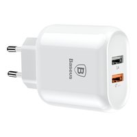 Baseus Bojure Serie QC3.0 Dual USB Ladegerät - Weiß