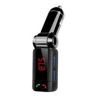 Wireless Bluetooth 2.0 Zigarettenstecker Autoladegerät Dual USB FM Transmitter Car Kit - Schwarz