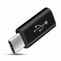 Micro USB zu USB Typ C Adapter Sync Charging - Schwarz