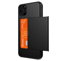 Kartenhalter Hülle Brieftasche TPU Hartschale iPhone 11 Pro Max - Schwarz