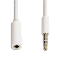 Audio-Verlängerungskabel weiß 1 Meter 3,5 mm Stecker Audio-Kabel