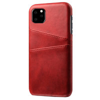 Leder Brieftasche Brieftasche iPhone 11 Hülle - Roter Schutz