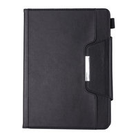 Brieftasche Brieftasche Hülle mit Metallverschluss und Stiftschlitz für iPad 10,2 Zoll - Schwarz