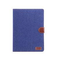 Wallet Wallet Sleeve Case Jeans Stoffdruck Kunstleder für iPad 10,2 Zoll - Dunkelblau