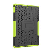 Reifenprofil iPad 10,2 Zoll TPU Polycarbonat Abdeckung mit Ständer - Grün Schwarz