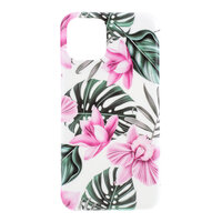 Fall Fall Blumen Blätter Blumen Natur TPU Flexible Stossdämpfung für iPhone 11 - Pink