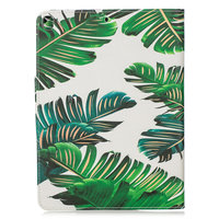 Brieftasche Brieftasche Hülle Fall Kunstleder Natur Blätter Dschungel für iPad 10.2 - Grün