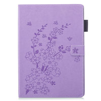 Brieftasche Brieftasche Hülle Fall Kunstleder Naturblüte Pflaumenblüte für iPad 10.2 - Lila