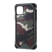 Camouflage Army Hybrid Leder TPU Polycarbonat iPhone 11 Pro Max Hüllenetui - Grün