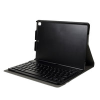 2-in-1 kabellose Bluetooth-Ledertastatur iPad 10.2-Hülle - Schwarz QWERTY