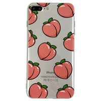 Pfirsiche iPhone 7 Plus 8 Plus TPU Hülle - Transparent Pink Flexibel