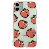 Peaches iPhone 11 TPU Hülle - Transparent Pink Flexibel
