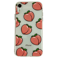 Peaches iPhone XR TPU Hülle - Transparent Pink Flexibel