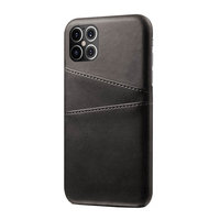 Kartensteckplatz Kunstlederetui für iPhone 12 Pro Max - Schwarz