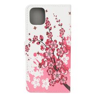 Brieftasche Kunstleder Blumenetui für iPhone 12 und iPhone 12 Pro - weiss