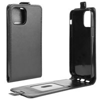 Flip Case Kunstlederhülle für iPhone 12 und iPhone 12 Pro - schwarz