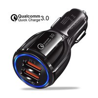 30Q Dual USB Zigarettenstecker Autoladegerät - Schwarz Schnellladung