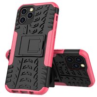 Stossfeste Kunststoff- und stossdämpfende TPU-Hülle für iPhone 12 und iPhone 12 Pro - schwarz mit pink