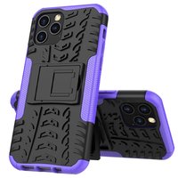Stossfeste stossdämpfende TPU-Hülle für iPhone 12 und iPhone 12 Pro - schwarz mit lila